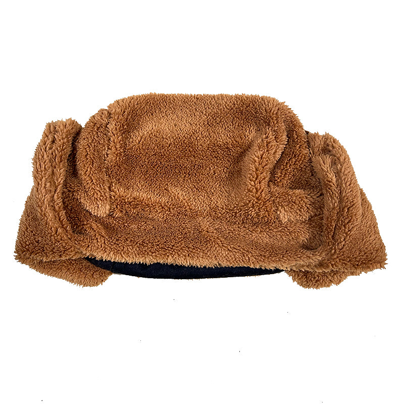 Autumn and winter new thick cartoon hat men and women cute warm ear protection Lei Feng hat popular plush cold-proof hat
