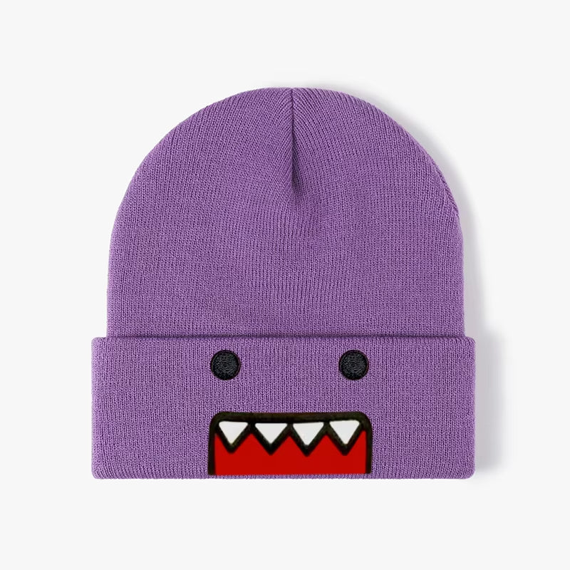 Y2k Harajuku multi-element pattern knitted hat for men and women, winter warmth, rock and hip-hop fashion