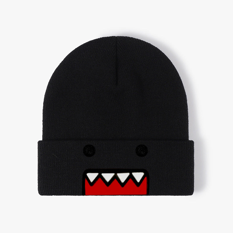Y2k Harajuku multi-element pattern knitted hat for men and women, winter warmth, rock and hip-hop fashion